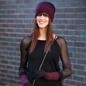 Christopher Fischer | Dip Dye Beanie & Gloves | Cranberry/Black Dip Dye